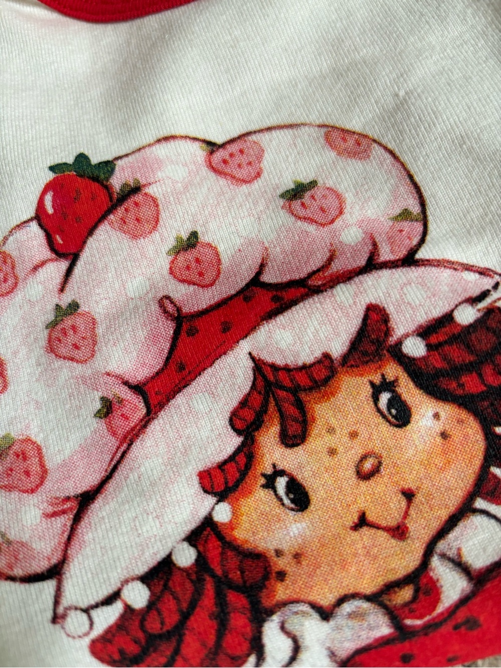 Strawberry Shortcake Cream Graphic Women’s Tops - Picture 5 of 9